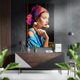 Girl with a Pearl Earring Brushed Aluminum Dibond Wall Art.